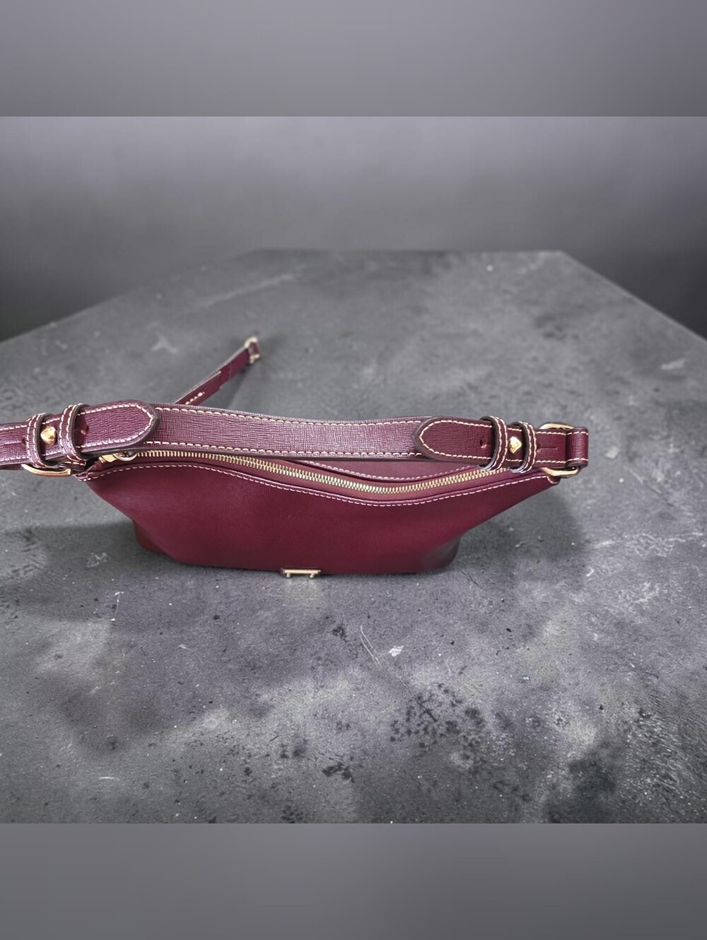 Dooney & Bourke Wine Leather Shoulder Bag - Picture 3 of 4